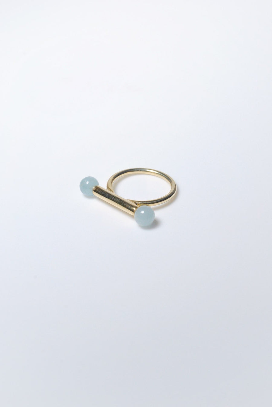 (ミルキーアクアマリン/gold) baton  ring