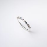 (アクアマリン&モアサナイト&タンザナイト/silver) dot half eternity ring