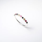 (ルビー&ブラックオニキス&シトリン/silver) dot half eternity ring