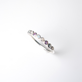 (レインボームーンストーン&ラベンダーアメジスト＆ブルートパーズ/silver) dot half eternity ring