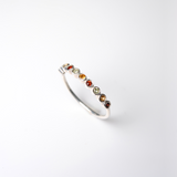 (ガーネット&シトリン＆ペリドット/silver) dot half eternity ring