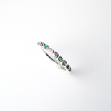 (グリーンオニキス&ラベンダーアメジスト＆ブルートパーズ/silver) dot half eternity ring