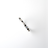 (ブラックオニキス&ラブラドライト/silver) dot half eternity ring