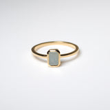 (アクアマリン/gold) rect petit ring