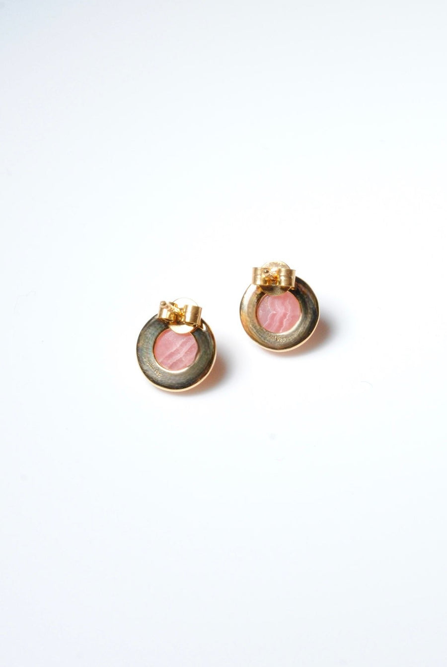 (ロードクロサイト/gold) rope around-circle- earring