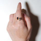 (ブルーサファイア/gold) rect petit ring