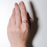 (アクアマリン/gold) rect petit ring