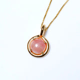 (ロードクロサイト/gold) rope around-circle- necklace