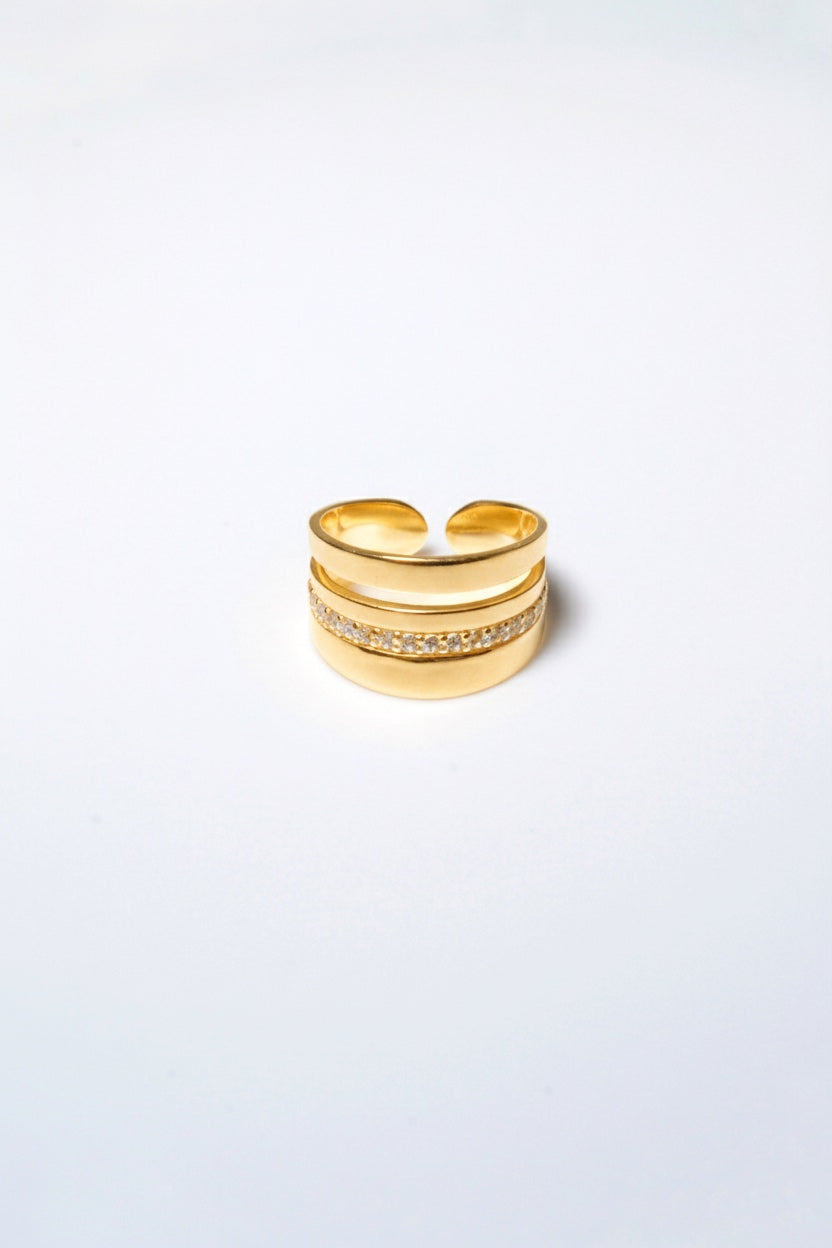 (モアサナイト/gold) cocoon gentle pave ring