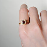 (ガーネット/gold) mini frame pave ring