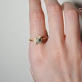 (ダルメシアンジャスパー/gold) mini frame pave ring
