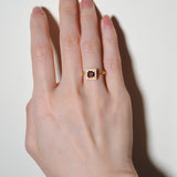 (ガーネット/gold) mini frame pave ring