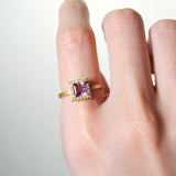 (ラベンダーアメジスト/gold) mini frame pave ring