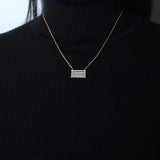 (モアサナイト/gold) layers bar necklace