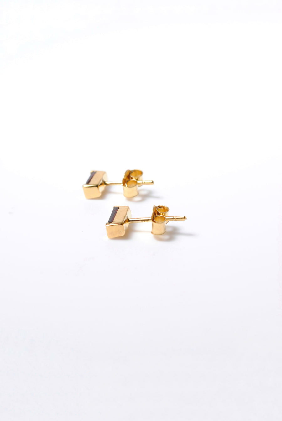 (ガーネット/gold) mini rect boad earring