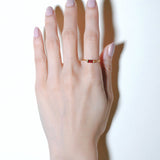 (ガーネット/gold) mini rect boad ring