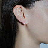 (パール・モアサナイト/silver) 2way baby pearl pierced earring