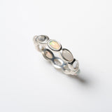 (エチオピアンオパール&レインボームーンストーン&クリスタル/silver) oval horizon CAB eternity ring