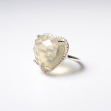 (レモンクオーツ/silver) heart 4 u ring