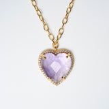 (ラベンダーアメジスト/gold) heart 4 u necklace