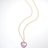 (ラベンダーアメジスト/gold) heart 4 u necklace
