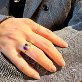 (ロンドンブルートパーズ＿アメジスト＿ブルートパーズ/gold) trio phool ring