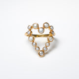 (パール/gold) bubble heart ring