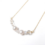 (パール&レインボームーンストーン&クリスタル/gold) bubble ball  necklace