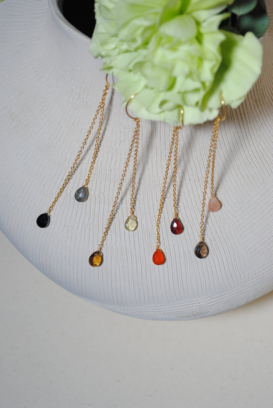 (レモンクオーツ&ウィスキークオーツ/gold) fancy swing earring