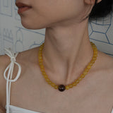 【予約販売】(イエロージェード/スモーキークオーツ) playful rosary necklace