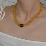 【予約販売】(イエロージェード/スモーキークオーツ) playful rosary necklace