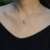 (ゴールデンルチルインクオーツ/gold) rect bandage necklace