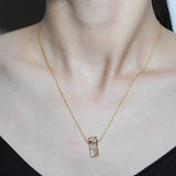 (ゴールデンルチルインクオーツ/gold) rect bandage necklace