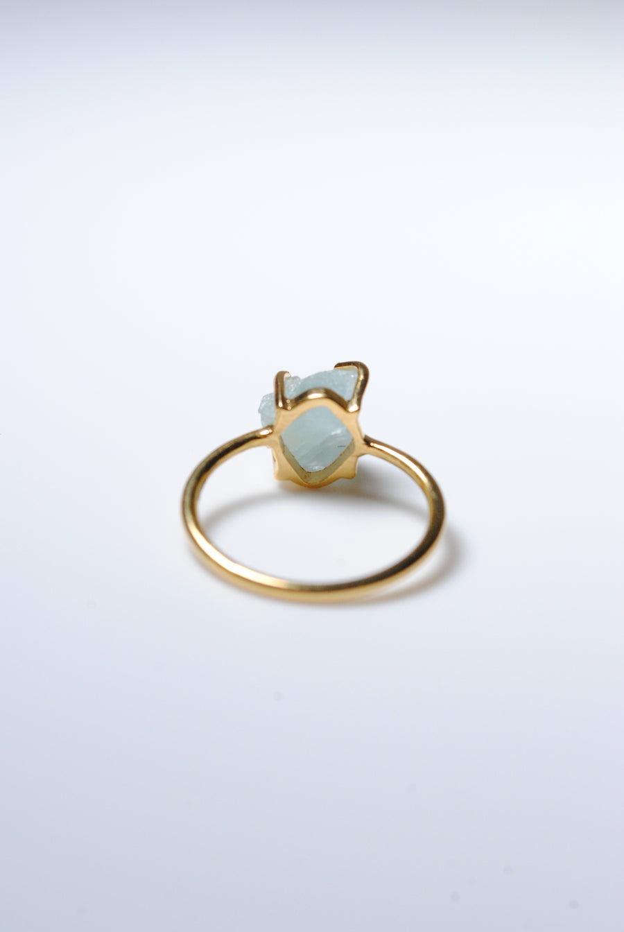 (Milky aquamarine/gold) rough stone ring