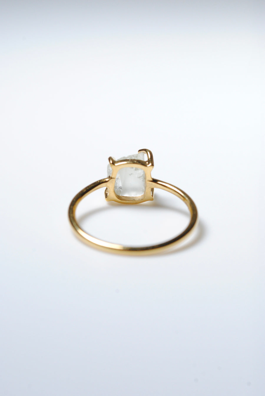 (Green amethyst/gold) rough stone ring