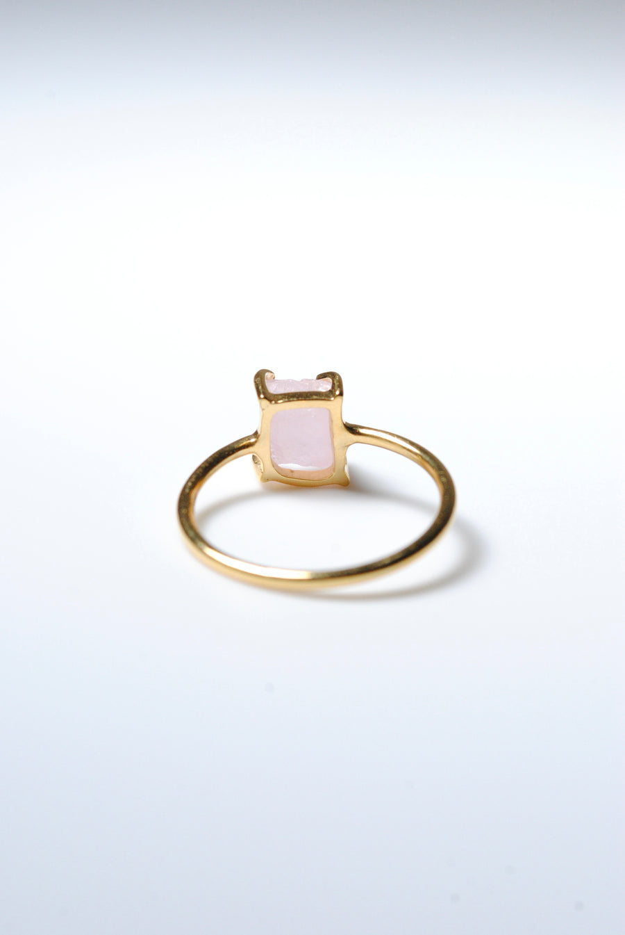 (Morganite/gold) rough stone ring