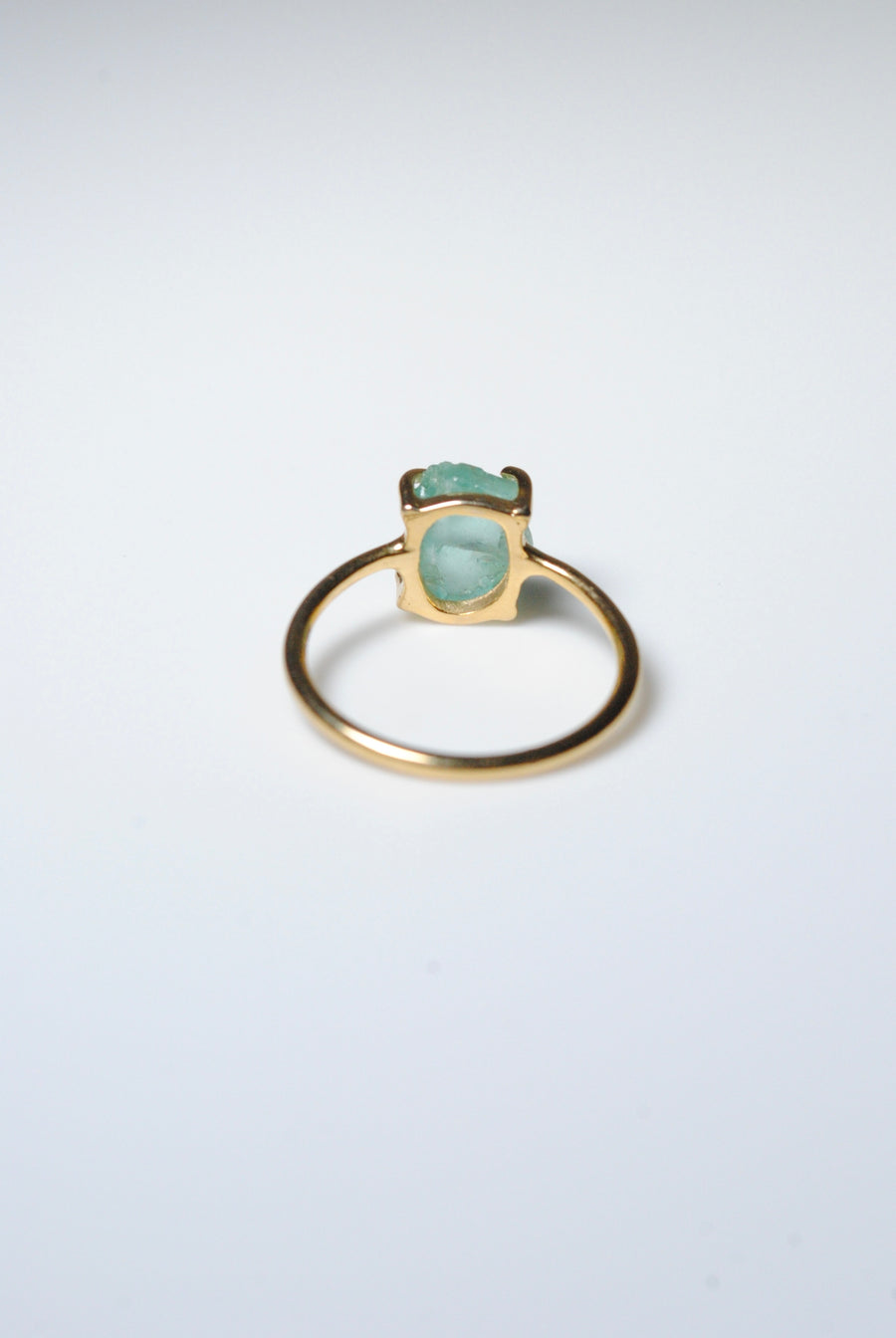 (Apatite/gold) rough stone ring
