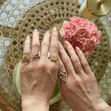 (ブラックオニキス/gold) bubble heart ring