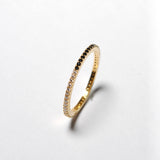 (ブラックスピネル&モアサナイト/gold) skinny 2way eternity ring