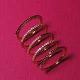 (ブラックスピネル&モアサナイト/gold) skinny 2way eternity ring
