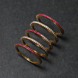 (ルビー&モアサナイト/gold) skinny 2way eternity ring