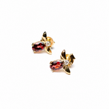 (ガーネット&モアサナイト/gold) garden bee earring