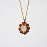 (ガーネット&レインボームーンストーン/gold) garden bloom necklace