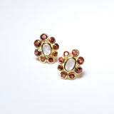 (ガーネット&レインボームーンストーン/gold) garden bloom earring