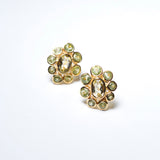 (ペリドット&レモンクオーツ/gold) garden bloom earring
