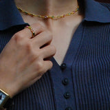 (マルチトルマリン/gold) oval horizon CAB eternity necklace