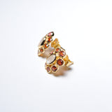 (ガーネット&レインボームーンストーン/gold) garden bloom earring