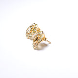 (ペリドット&レモンクオーツ/gold) garden bloom earring