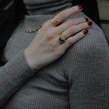 (マルチトルマリン/gold) oval horizon CAB eternity necklace