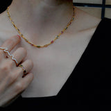 (マルチトルマリン/gold) oval horizon CAB eternity necklace